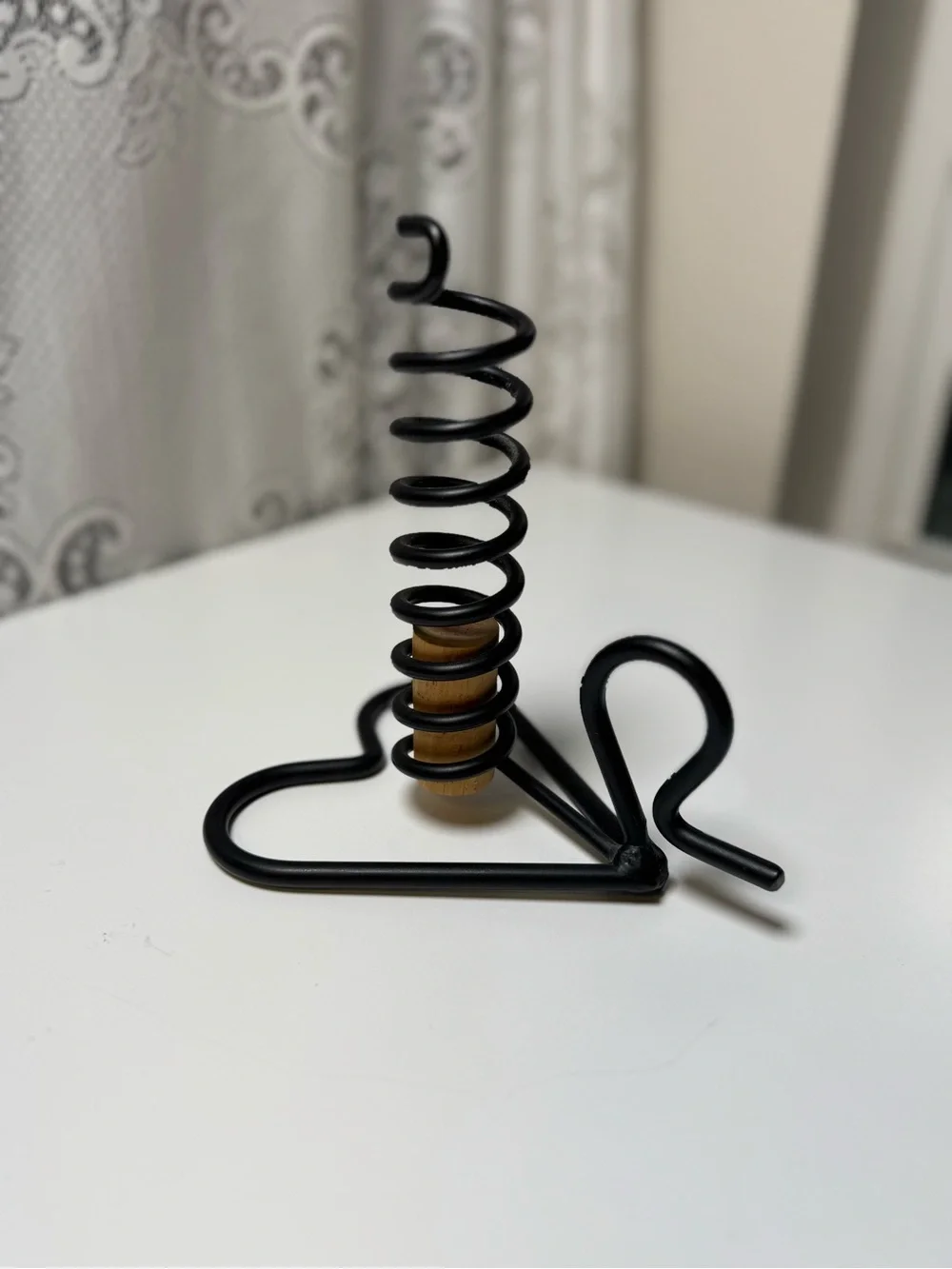Vintage Wrought Iron Courting Candle Holder, Adjustable Heart Base- 6 inches